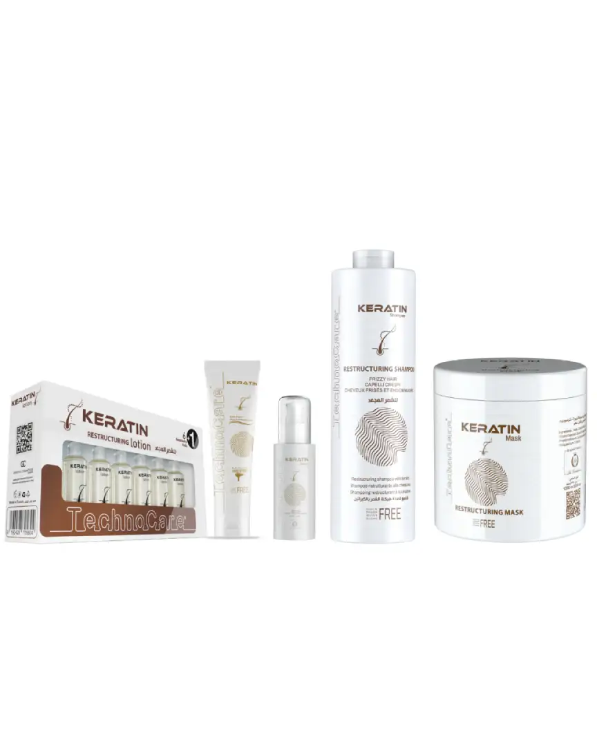 Technocare  Keratin  shampoo + Mask + Lotion + Sérum+ crème Technocare Keratin shampoo + Mask + Lotion + Sérum+ crème