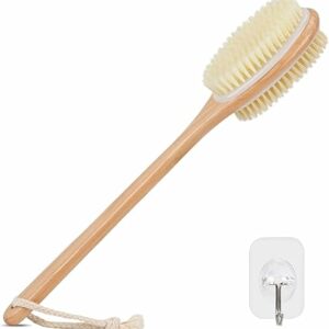 BROSSE DE CORPS DOUBLE FACE EN BOIS AVEC MANCHE LONG