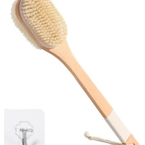 BROSSE DE CORPS EXFOLIANTE EN BOIS AVEC MANCHE AMOVIBLE