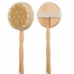 BROSSE DE CORPS EXFOLIANTE EN BOIS AVEC MANCHE AMOVIBLE