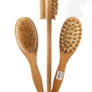 BROSSE DE CORPS DOUBLE FACE EN BOIS AVEC MANCHE LONG