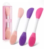 BROSSE DOUBLE EMBOUT EN SILICONE POUR MASQUE ET SOIN VISAGE