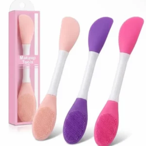 BROSSE DOUBLE EMBOUT EN SILICONE POUR MASQUE ET SOIN VISAGE
