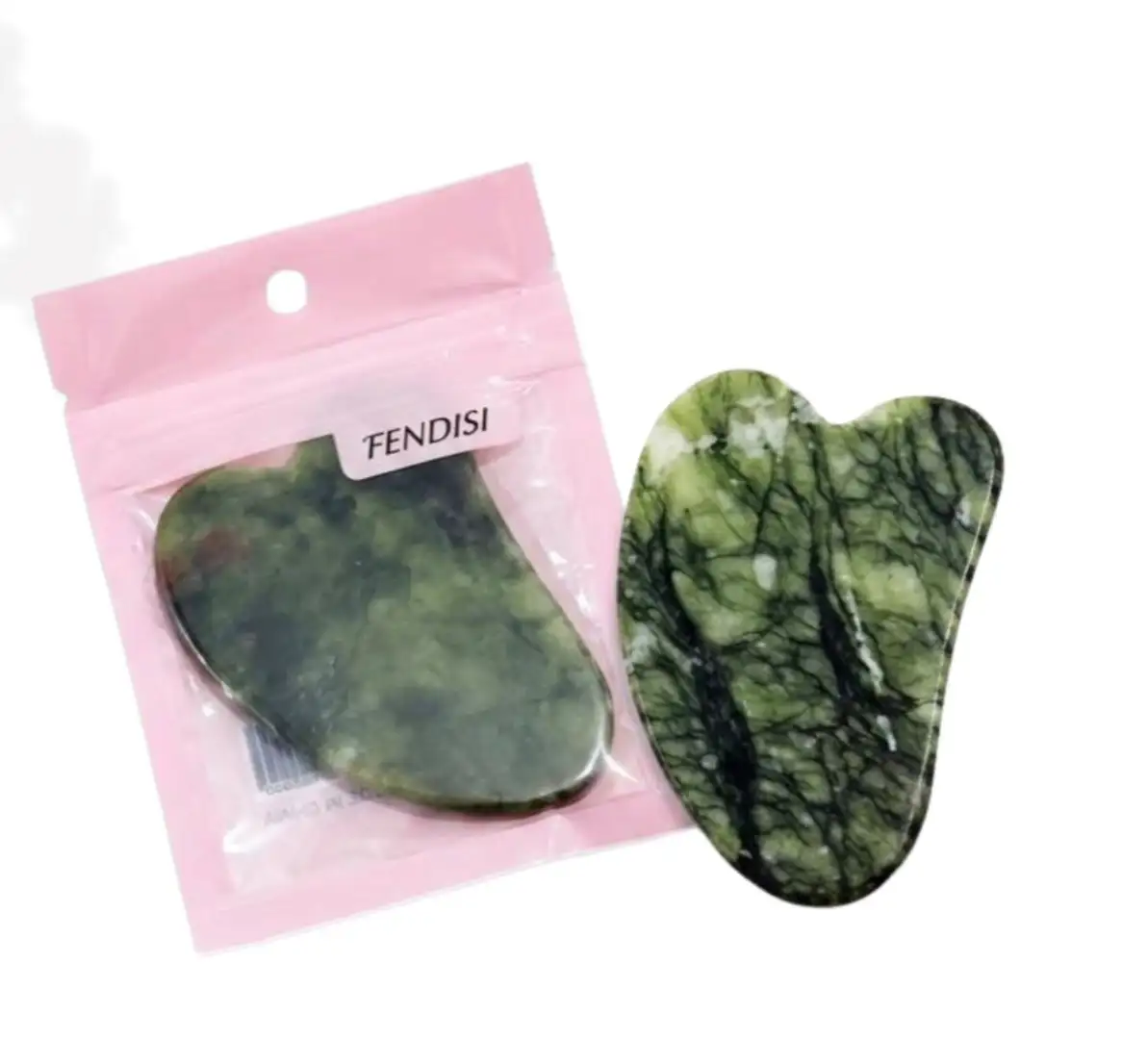 PIERRE DE MASSAGE GUA SHA EN JADE VERT PIERRE DE MASSAGE GUA SHA EN JADE VERT